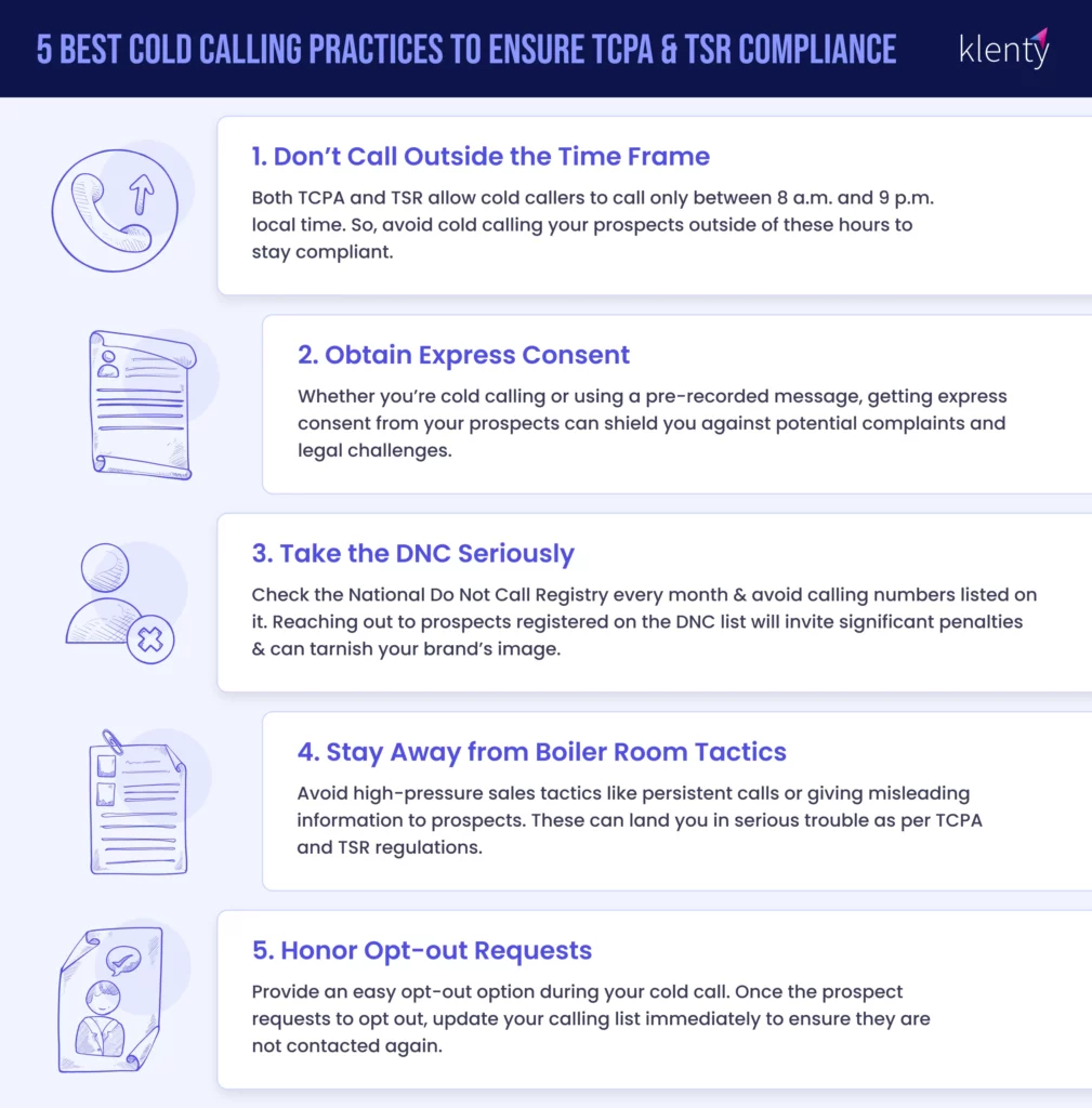 5 best cold calling practices for TCPA & TSR compliance