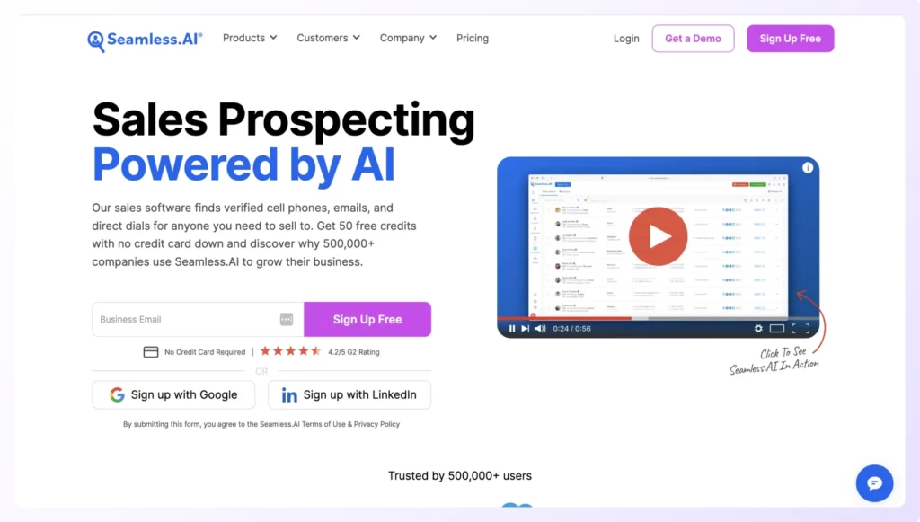 Seamliess.AI is a best email list providers that boasts extensive database