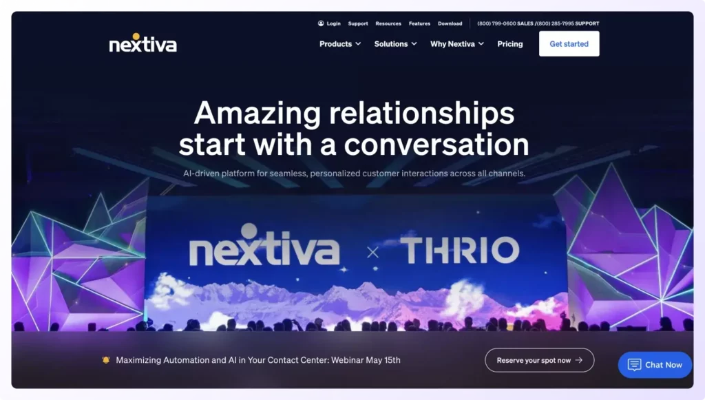 Nextiva auto dialing software - landing page