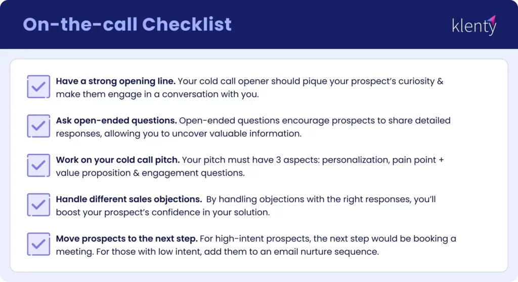 On-The-Call Checklist