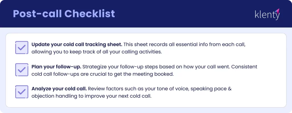 Post-Call Checklist