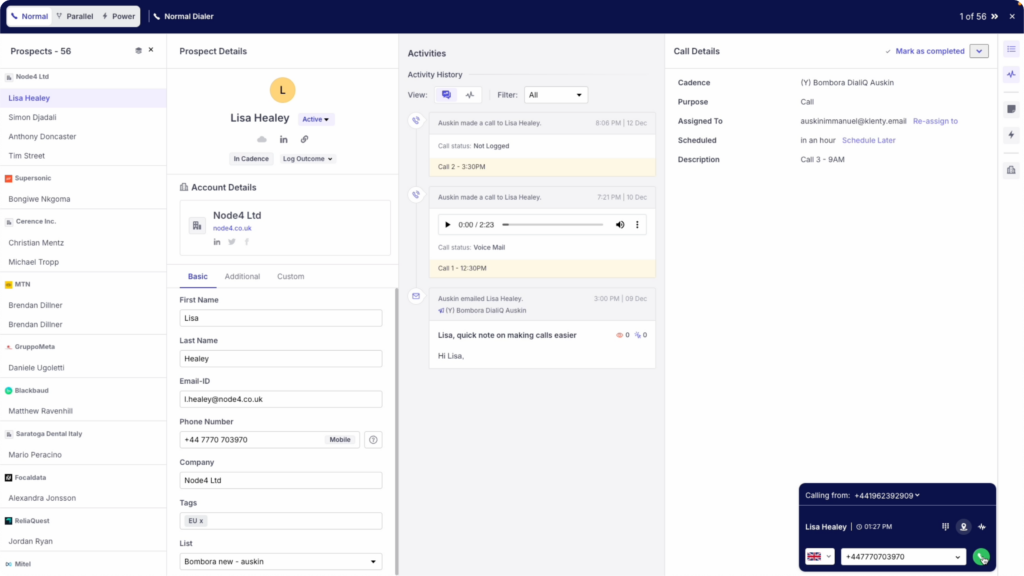 Click to call dialer