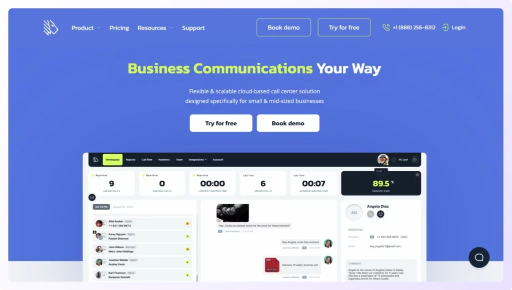 MightyCall outbound call tracking software Landing page