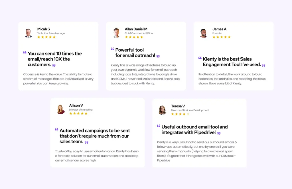 customer testimonials