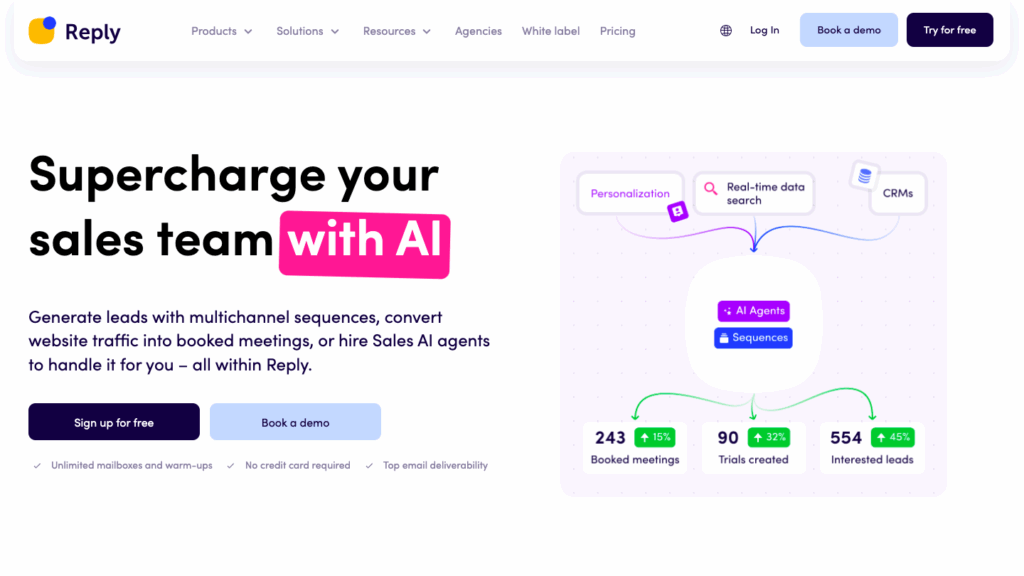 reply.io homepage