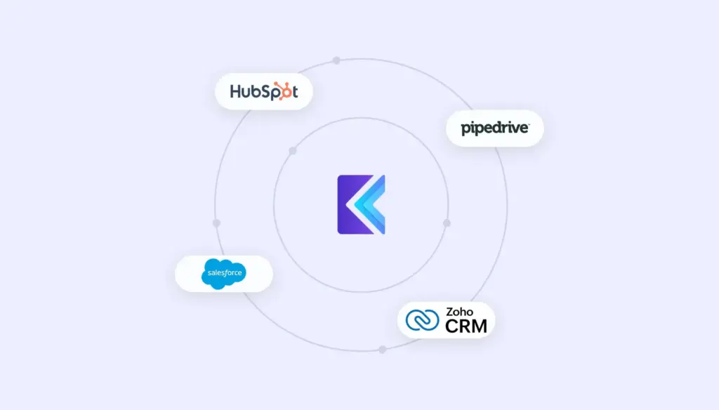 Image representing Klenty deeply integrates with leading CRMs