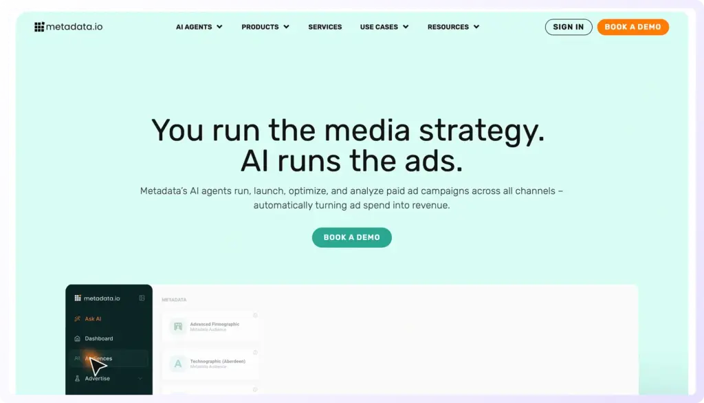 Metadata.io homepage