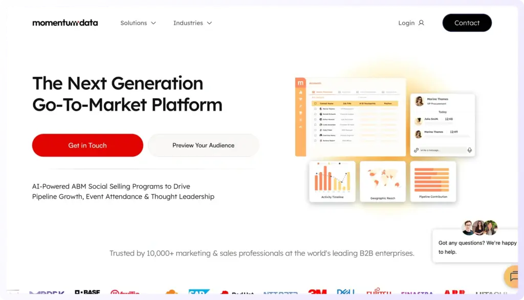 Momentum Data homepage