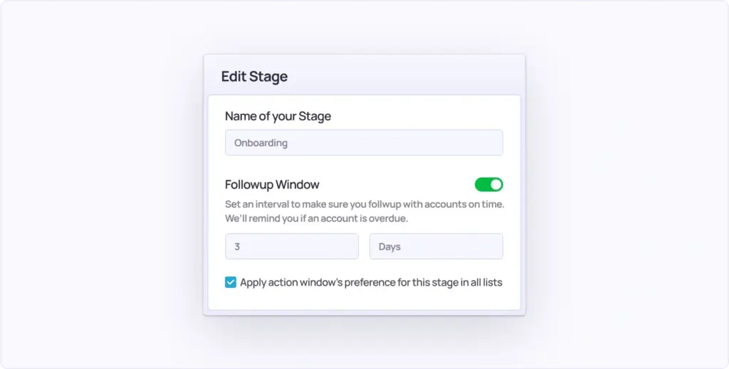 Account Action Window